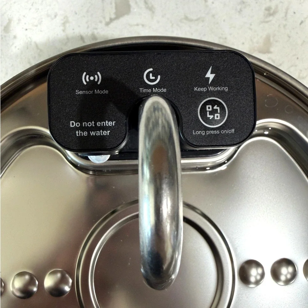 KittySpout 4L Stainless Steel Pet Water Fountain Wireless Motion Sensor 4L EUC